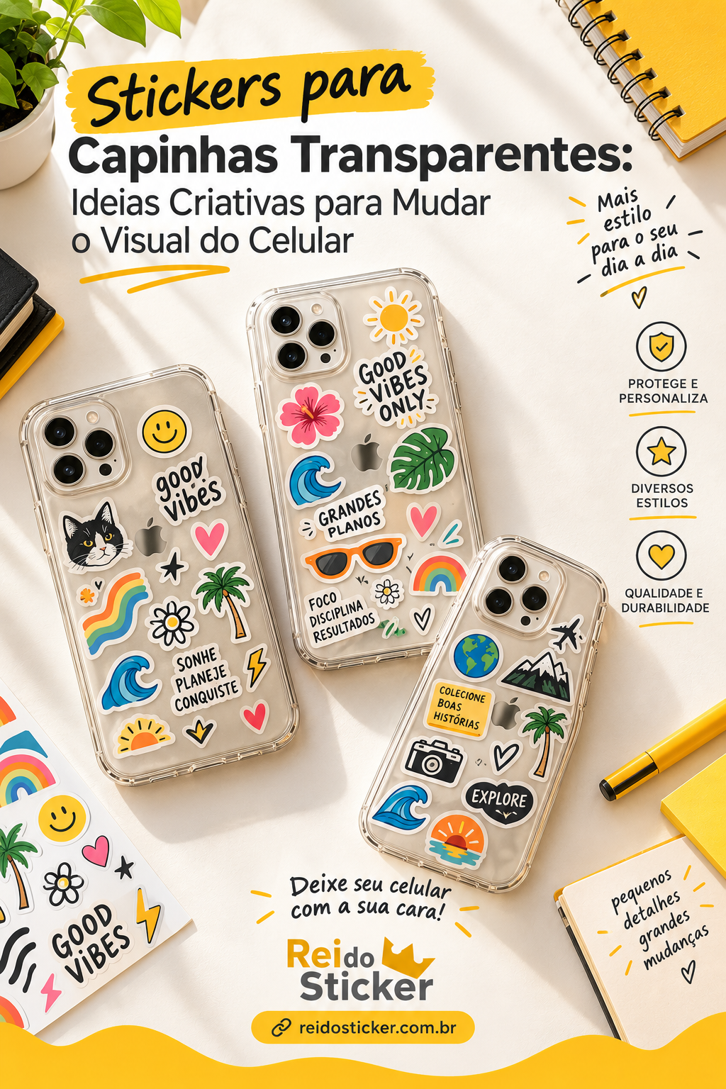 Stickers para Capinhas Transparentes: Ideias Criativas para Mudar o Visual do Celular